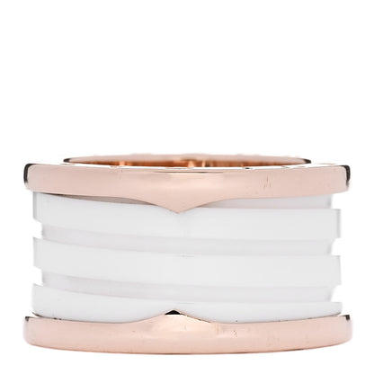 Bulgari 18K Rose Gold White Ceramic B.Zero1 Four-Band Ring 54 6.75 3 of 5