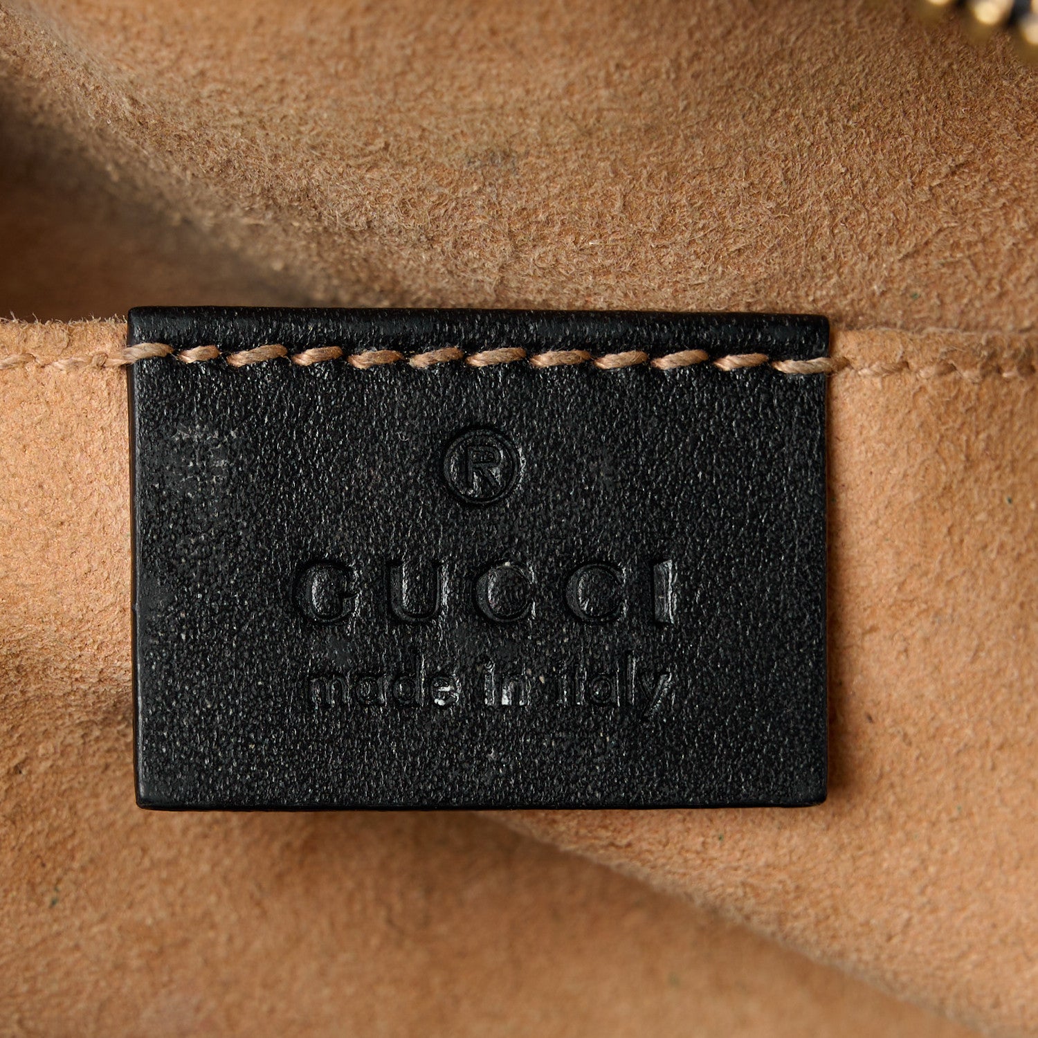 Gucci Calfskin Matelasse Mini GG Marmont Chain Shoulder Bag Black 6 of 13