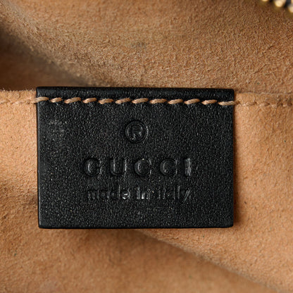 Gucci Calfskin Matelasse Mini GG Marmont Chain Shoulder Bag Black 6 of 13