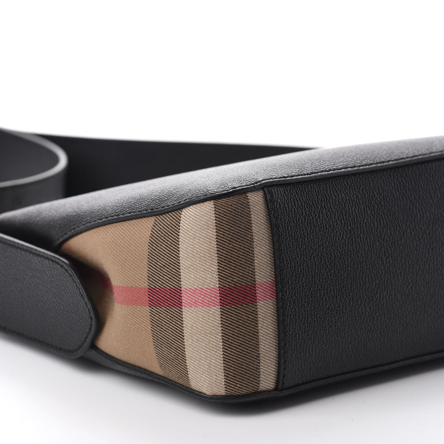 Soft Grain Calfskin House Check Small Helmsley Crossbody Black