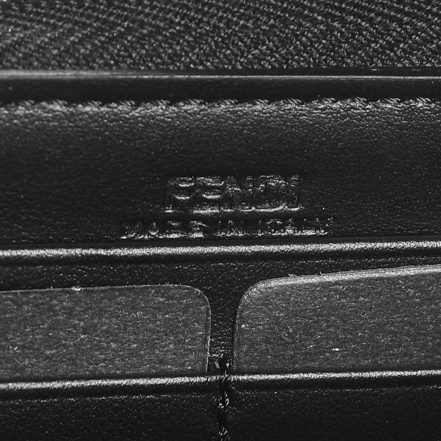 Fendi Vitello Liberty Fun Fair Studded Zip Around Wallet Black Multicolor 6 of 9