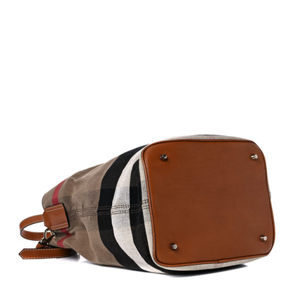 Burberry Canvas Mega Check Medium Ashby Hobo Saddle Brown 4 of 20