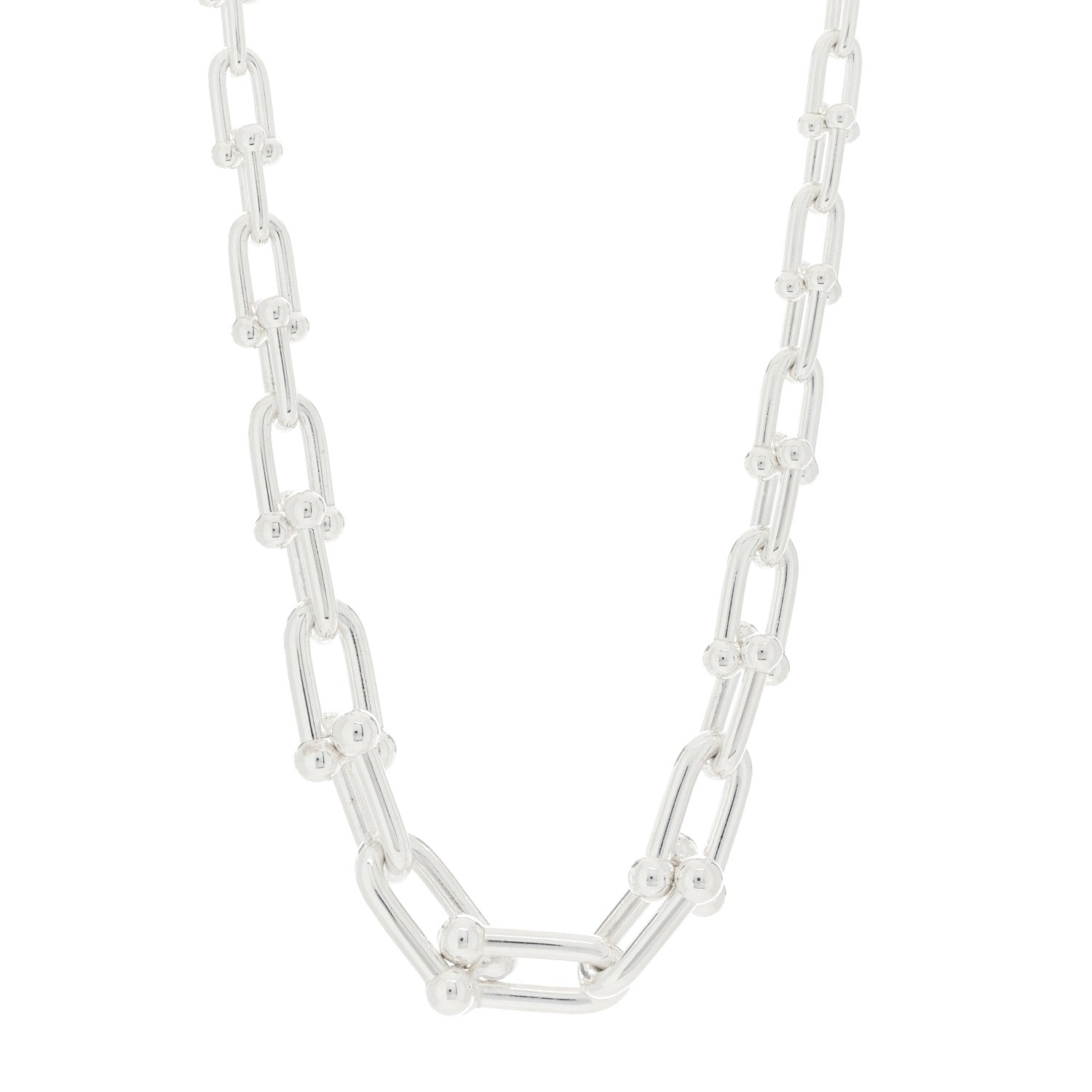 Tiffany Sterling Silver HardWear Graduated Link Necklace 1 of 4