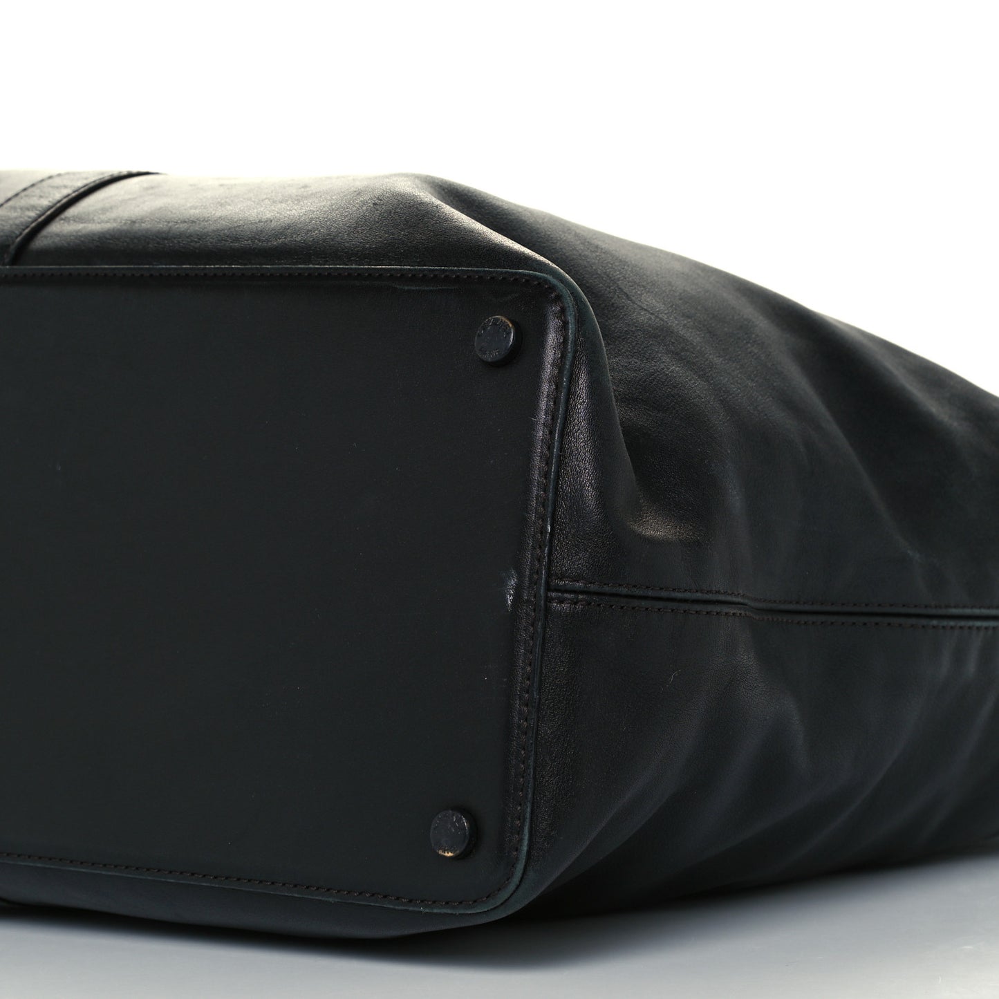 Calfskin Large Flap Shoulder Bag Black