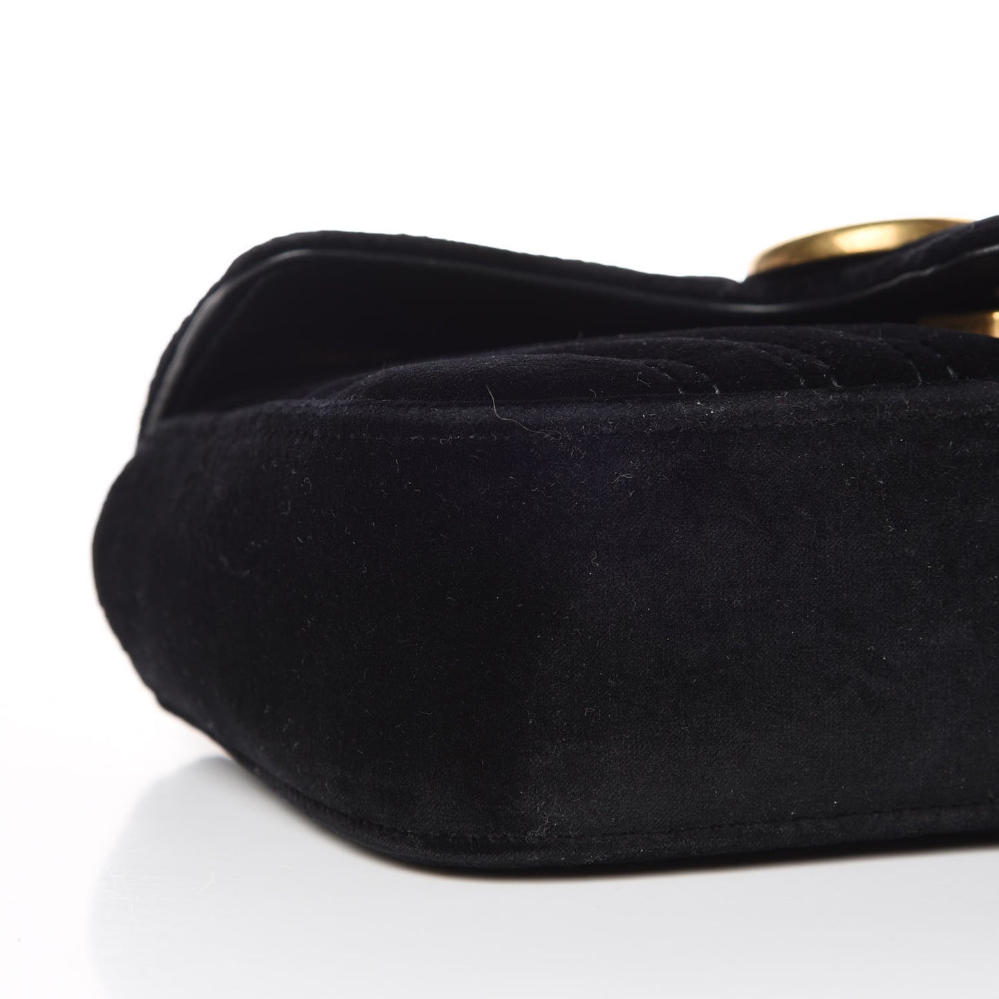 Velvet Matelasse Mini GG Marmont Shoulder Bag Black