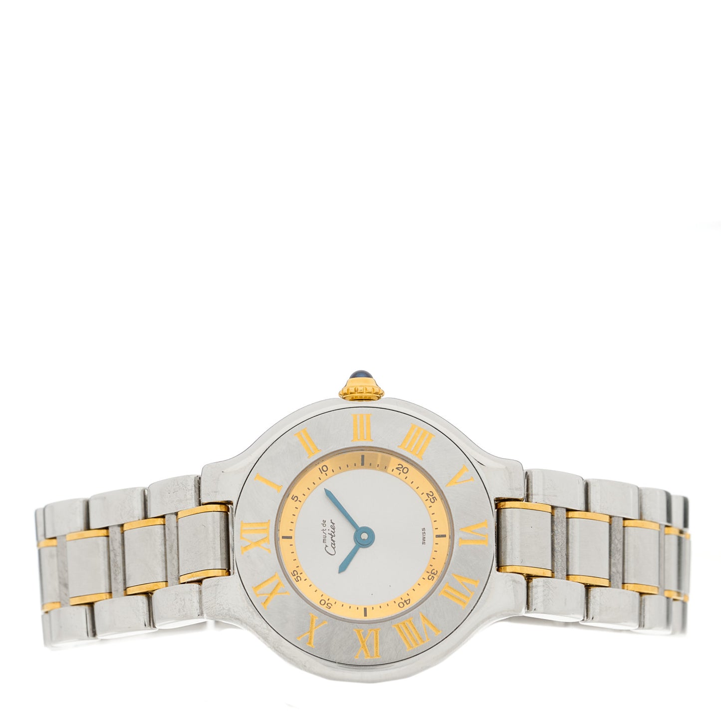 Stainless Steel 18K Yellow Gold 28mm Must de 21 Quartz Watch