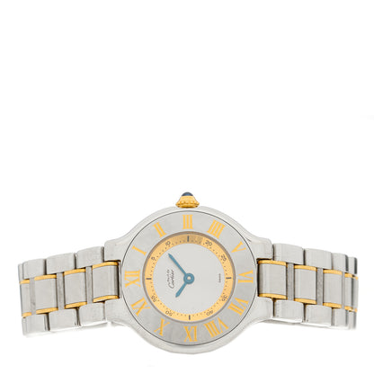 Cartier Stainless Steel 18K Yellow Gold 28mm Must de 21 Quartz Watch 2 of 4