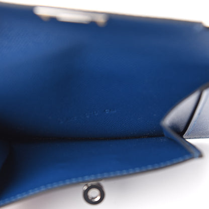 Hermes Madame Calfskin Kelly Pocket Compact Wallet Deep Bleu 5 of 8