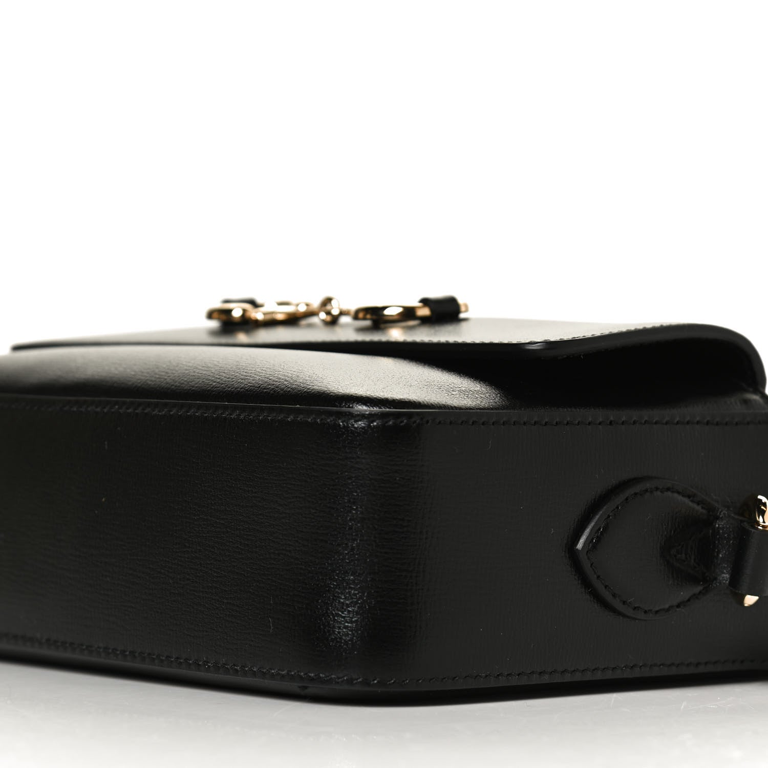 Gucci Textured Calfskin Small Horsebit 1955 Shoulder Bag Black 10 of 12