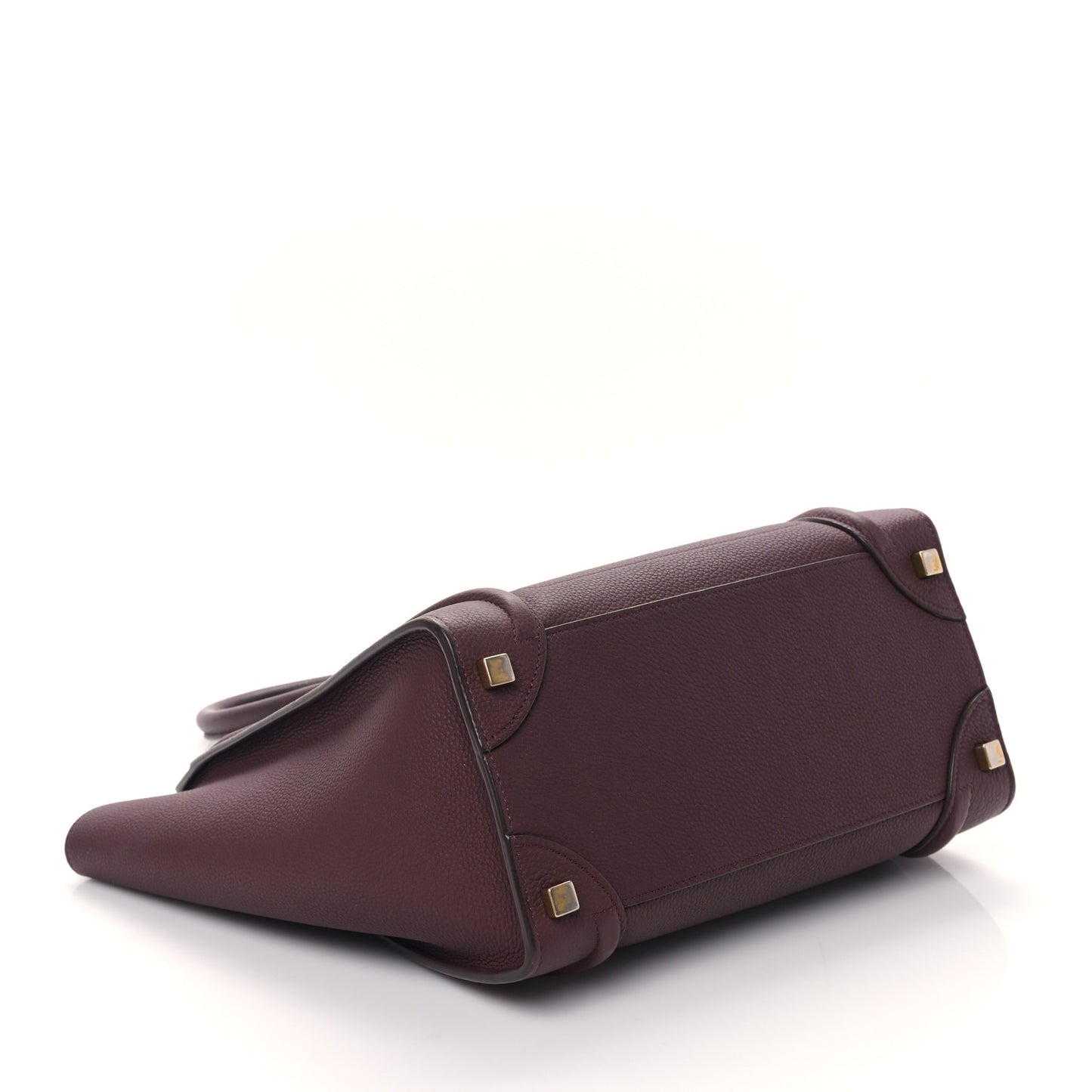 Drummed Calfskin Micro Luggage Light Burgundy