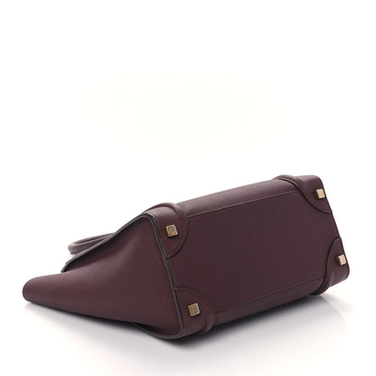 Celine Drummed Calfskin Micro Luggage Light Burgundy 3 of 7