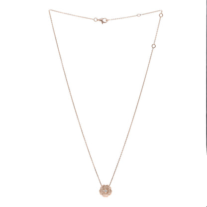 Chanel 18K Rose Gold Diamond Extrait de Camelia Pendant Necklace 3 of 8