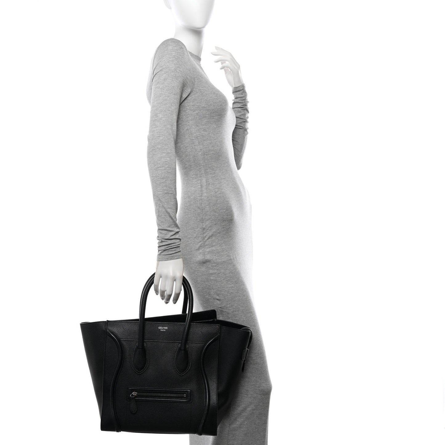Drummed Calfskin Mini Luggage Black