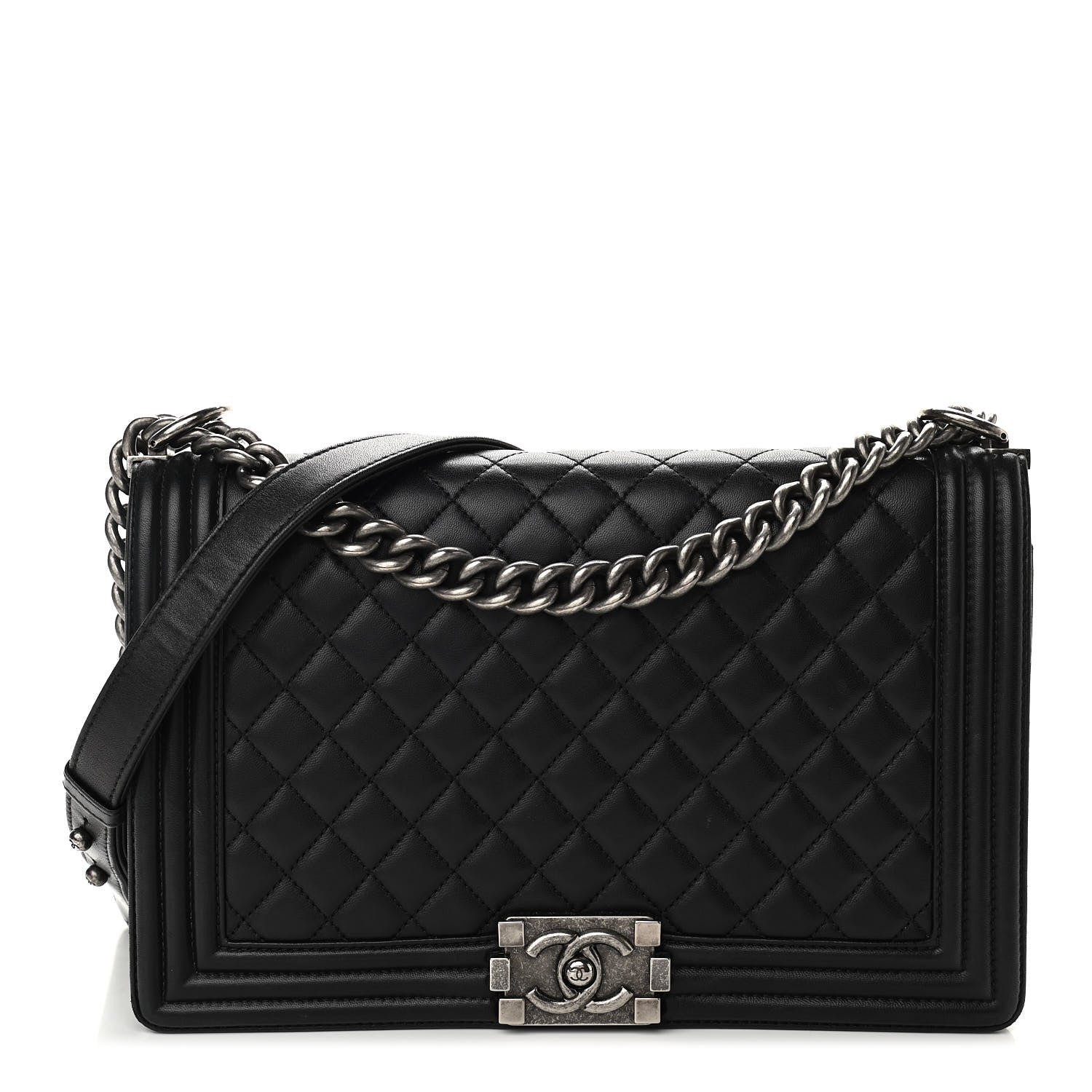 Chanel Lambskin Quilted New Medium Boy Flap Black 1 of 12