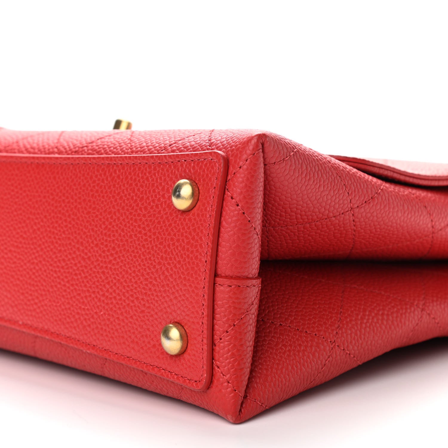 Chanel Grained Calfskin Stitched Flap Red 17 of 21