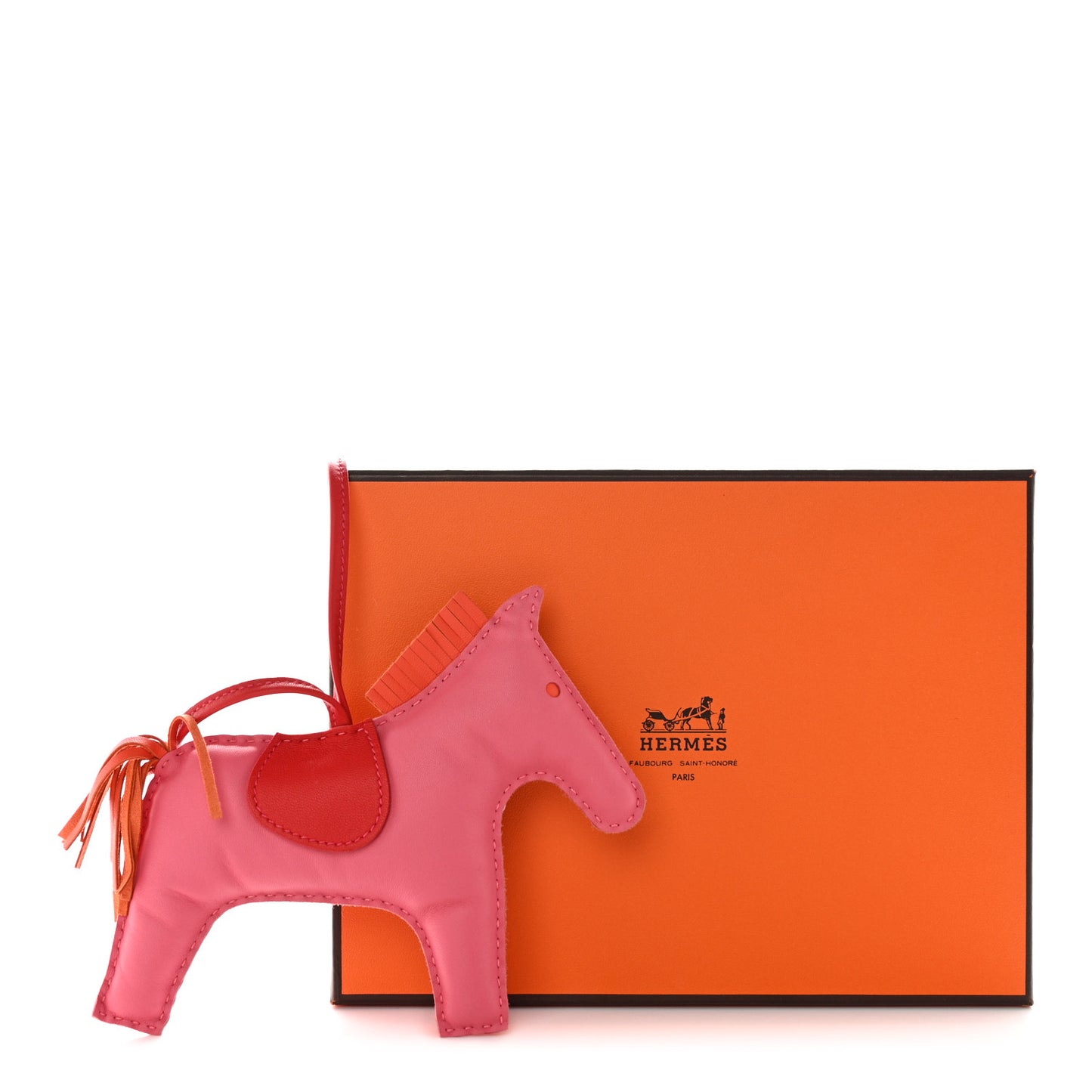Milo Lambskin Grigri Rodeo Horse Bag Charm GM Rose Azalee Orange Poppy