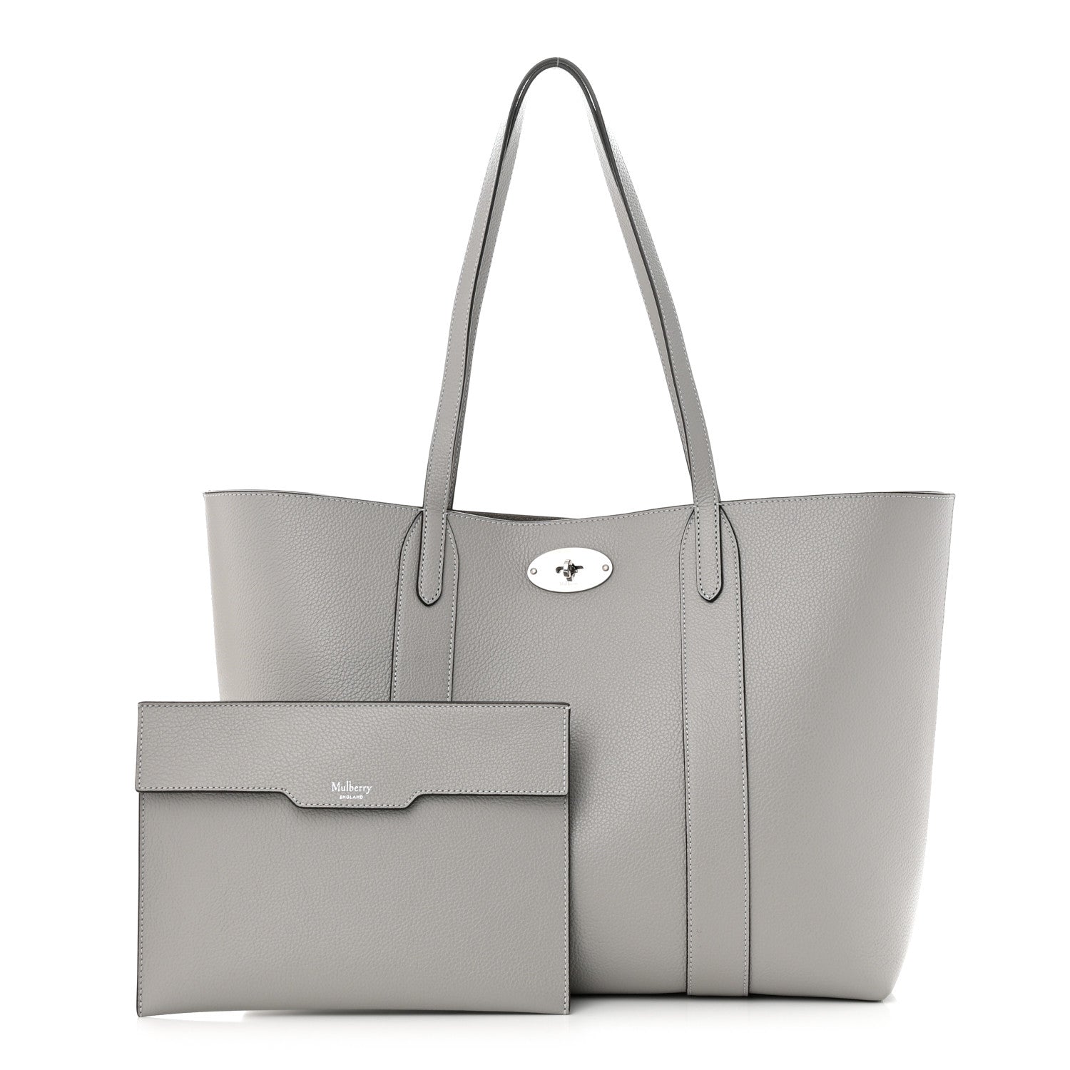 Mulberry Small Classic Grain Bayswater Tote Pale Grey 1 of 12