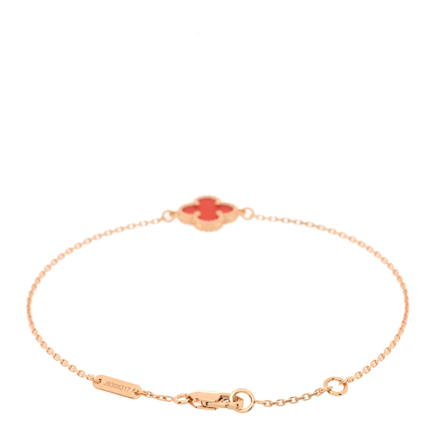 18K Rose Gold Carnelian Sweet Alhambra Bracelet