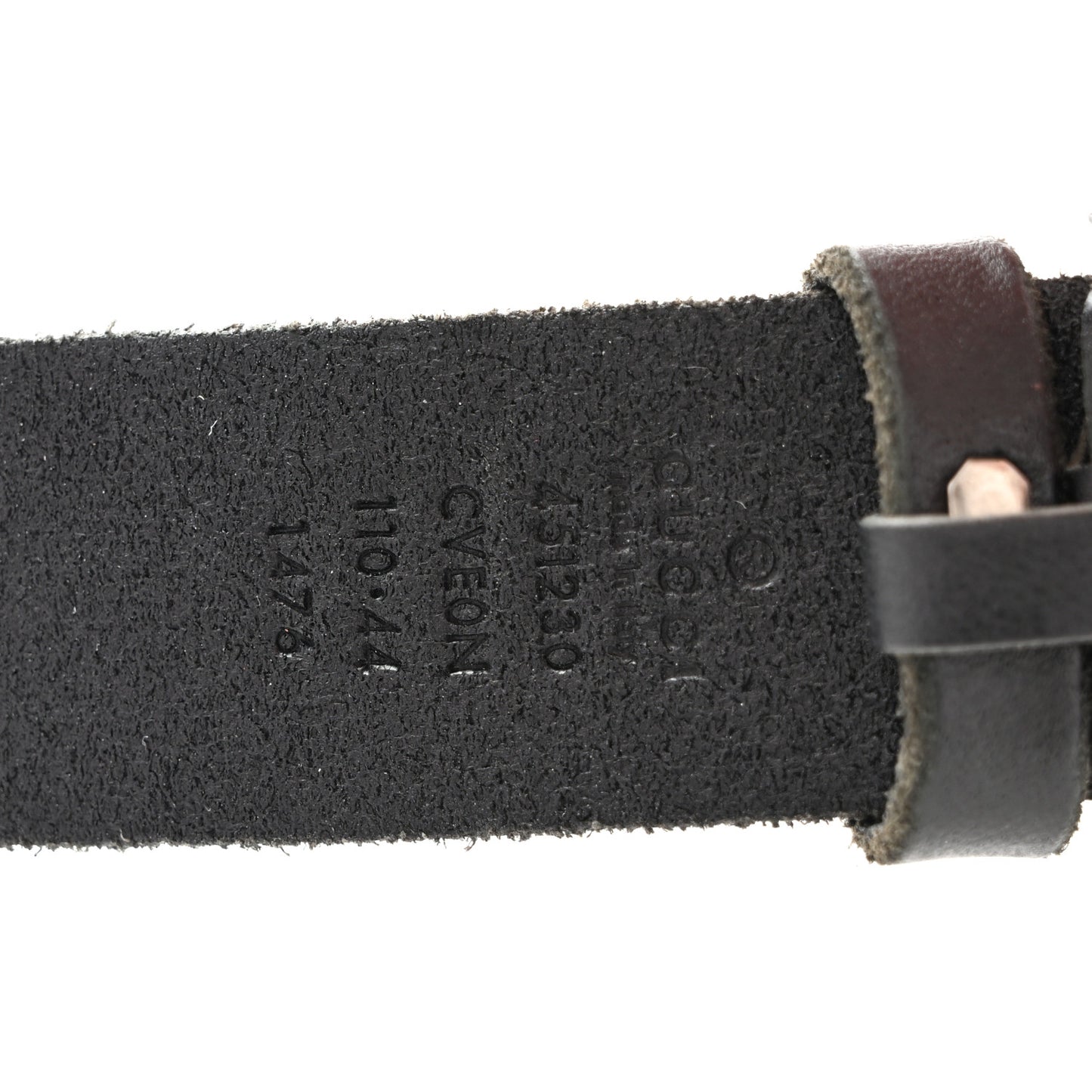 Calfskin Brass Feline Buckle Belt 110 44 Black