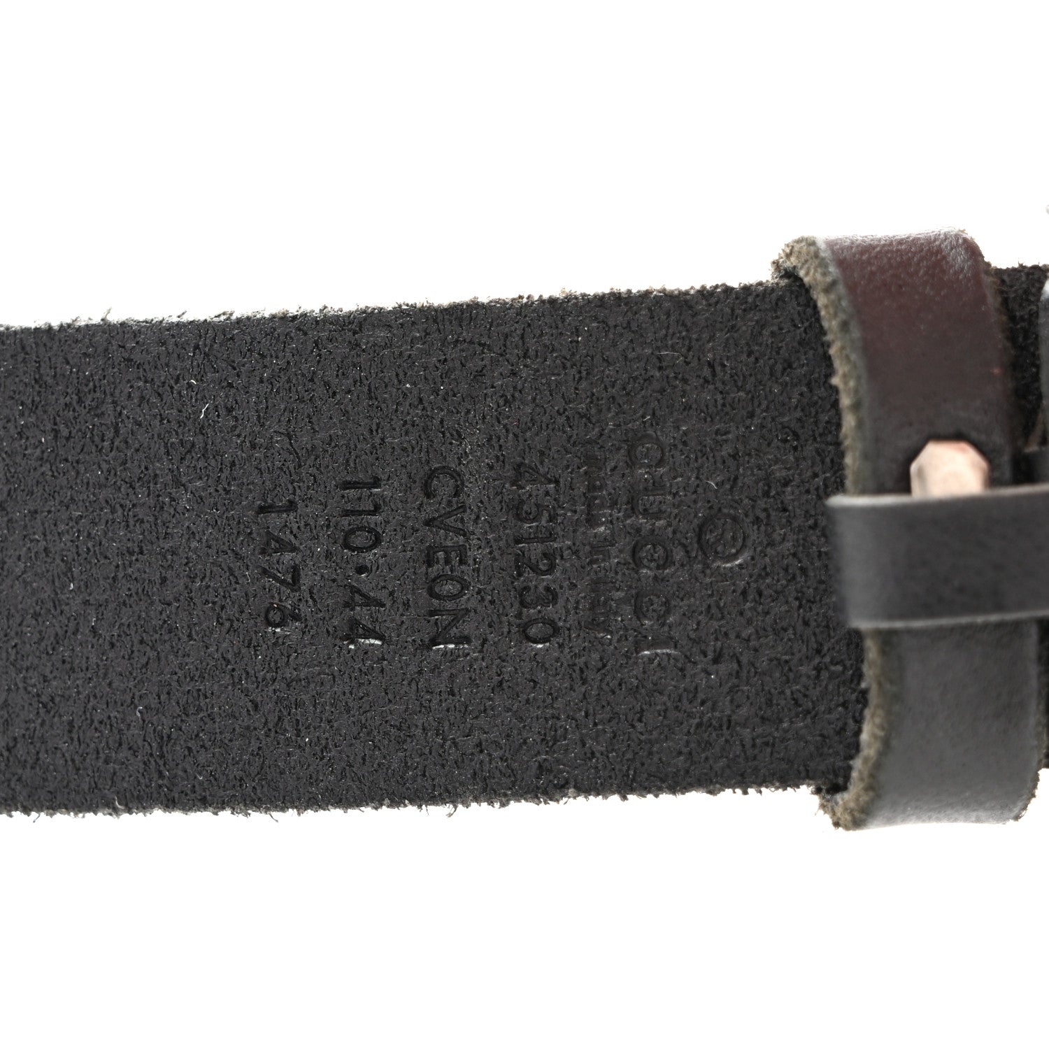 Gucci Calfskin Brass Feline Buckle Belt 110 44 Black 5 of 6