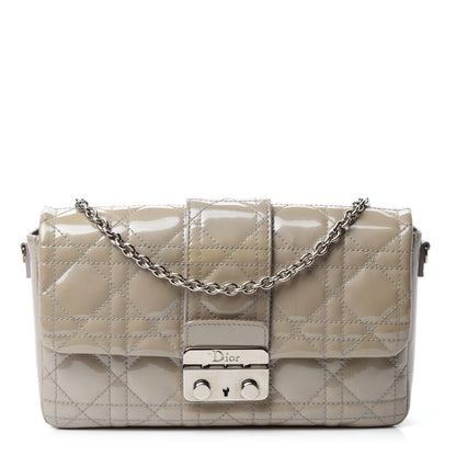 Christian Dior Patent Cannage New Lock Pouch Grey 1 of 10
