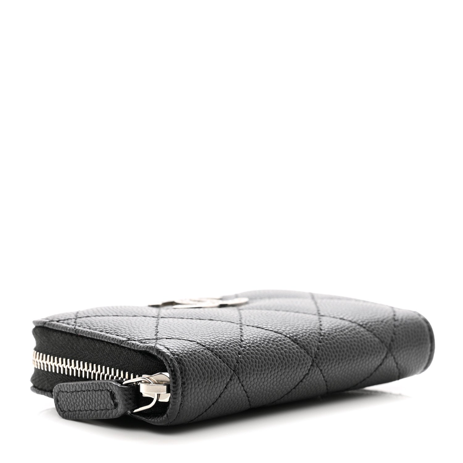 Chanel Caviar Quilted Coco Chanel Logo CC Zip Coin Purse Black 4 of 8