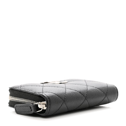 Chanel Caviar Quilted Coco Chanel Logo CC Zip Coin Purse Black 4 of 8