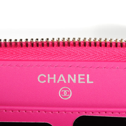 Chanel Caviar Quilted Large Gusset Zip Around Wallet Pink 6 of 8