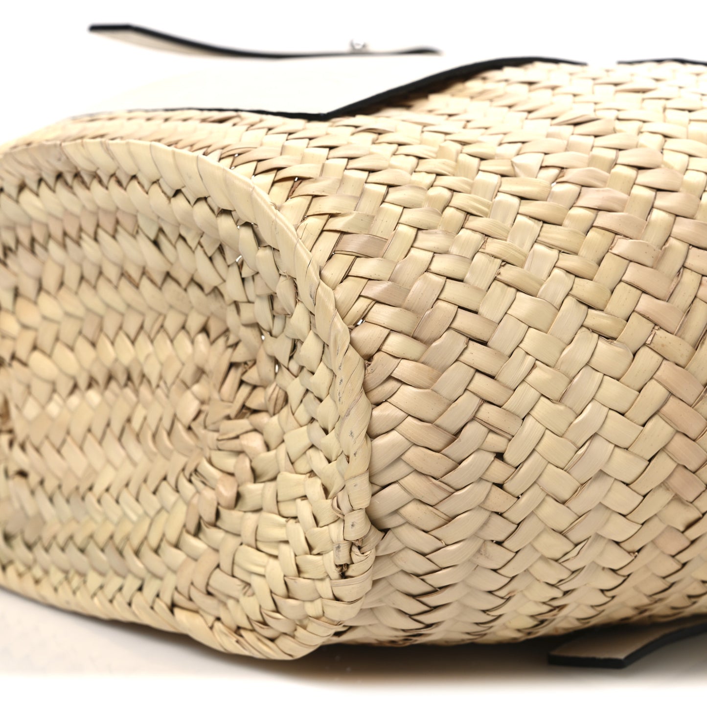 Raffia Small Basket Tote Bag Natural White