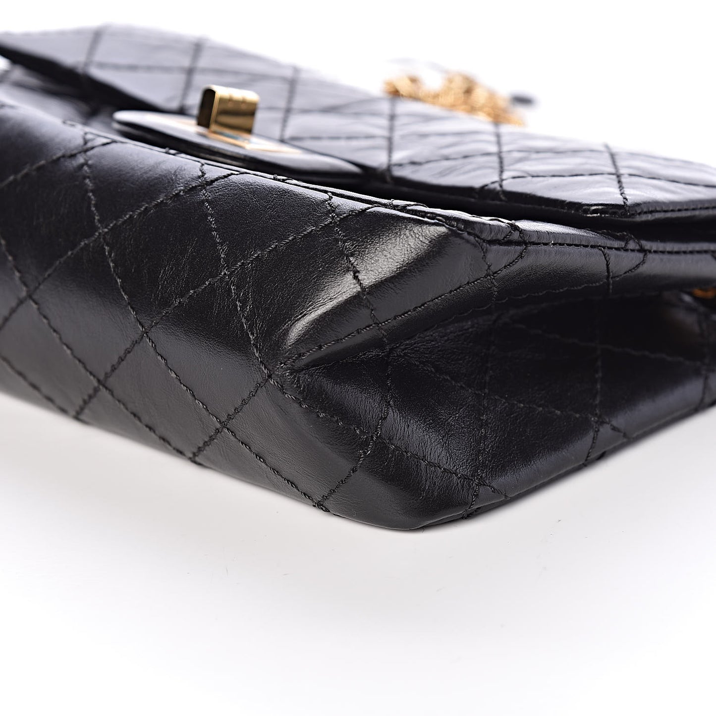 Aged Calfskin Quilted 2.55 Reissue Mini Flap Black