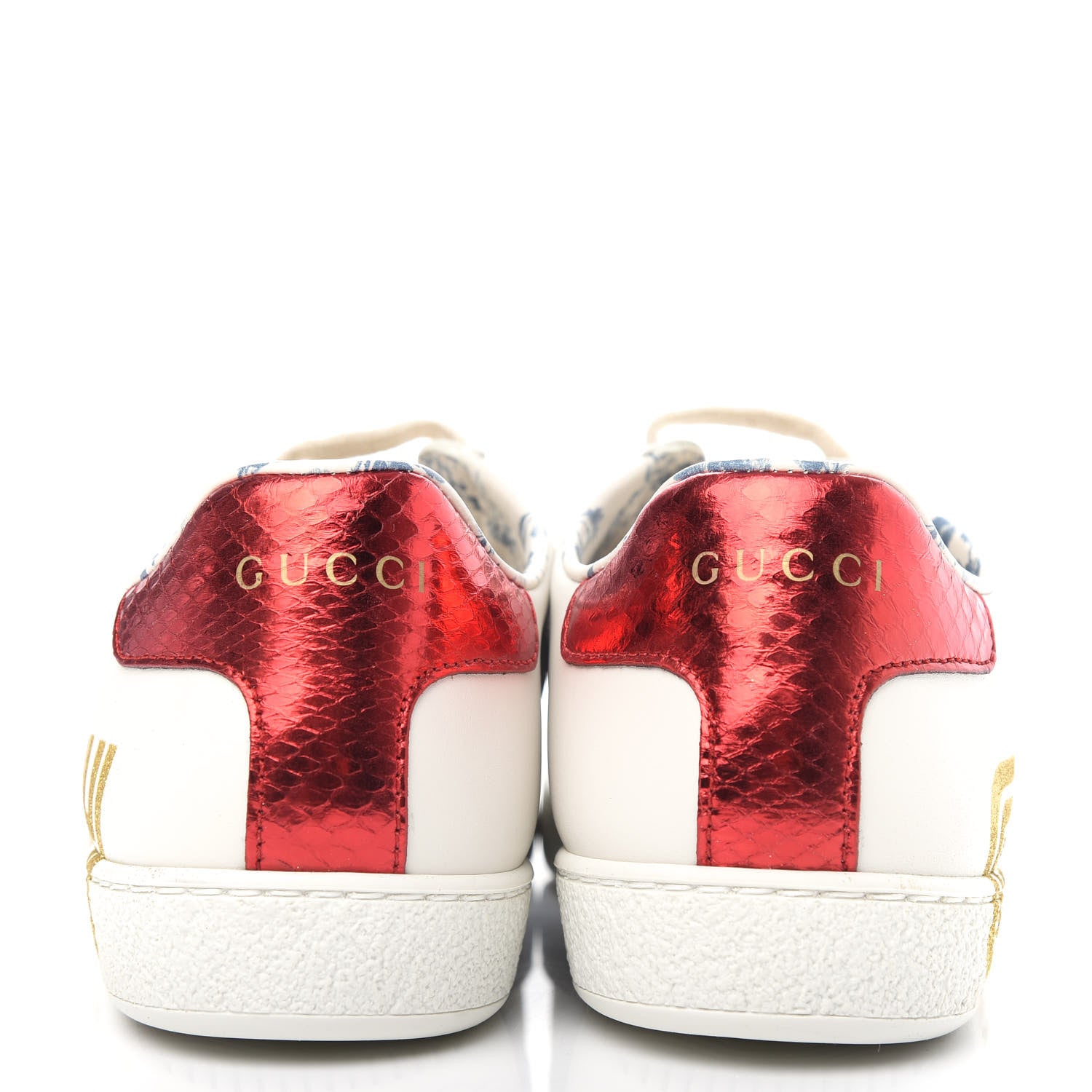 Gucci X SEGA Calfskin Ayers Web Guccy Womens Ace Sneakers 37.5 White 7 of 11