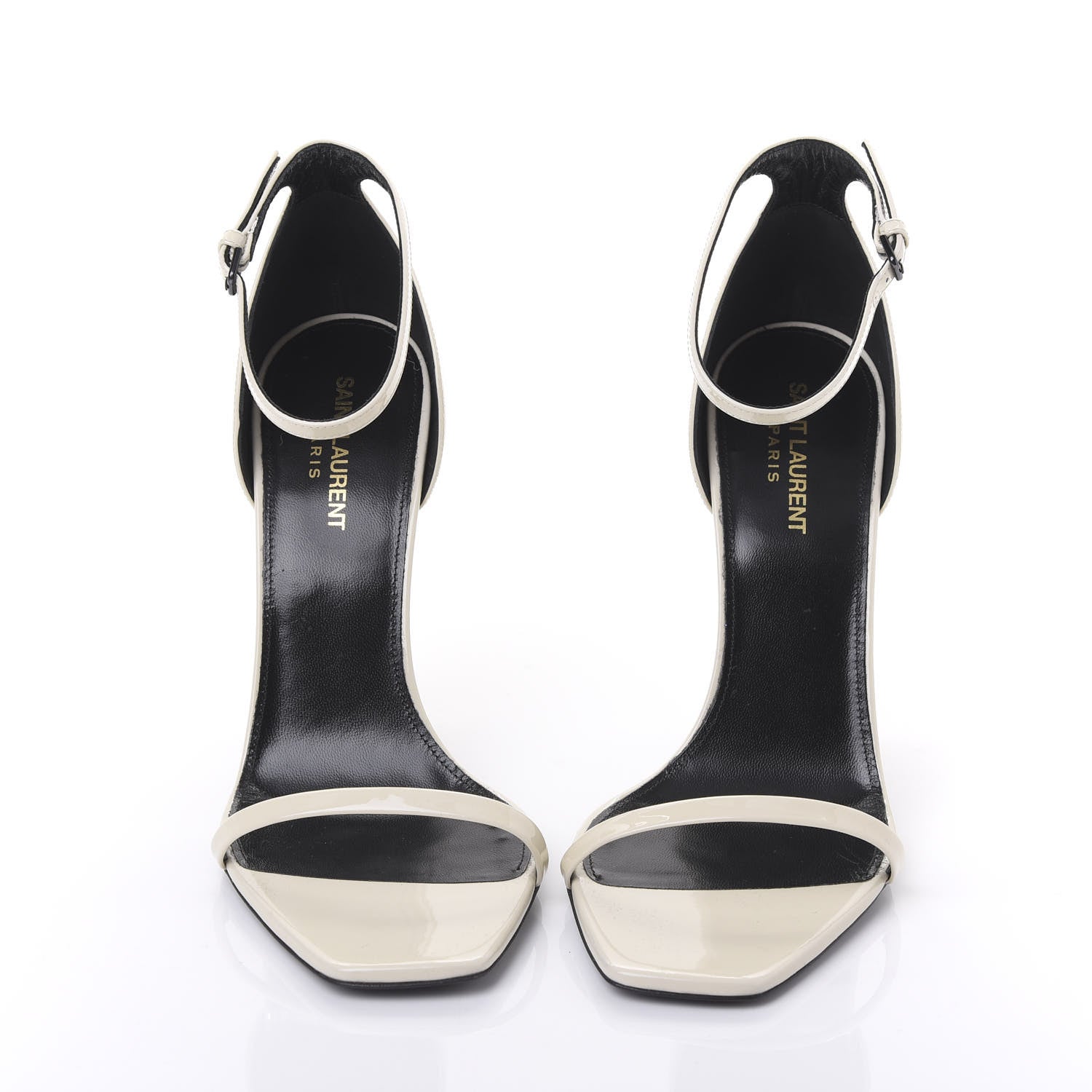 Saint Laurent Patent Calfskin Opyum Sandals 40.5 Neutro 2 of 8