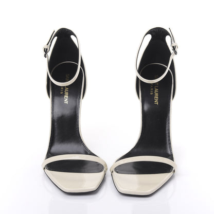Saint Laurent Patent Calfskin Opyum Sandals 40.5 Neutro 2 of 8