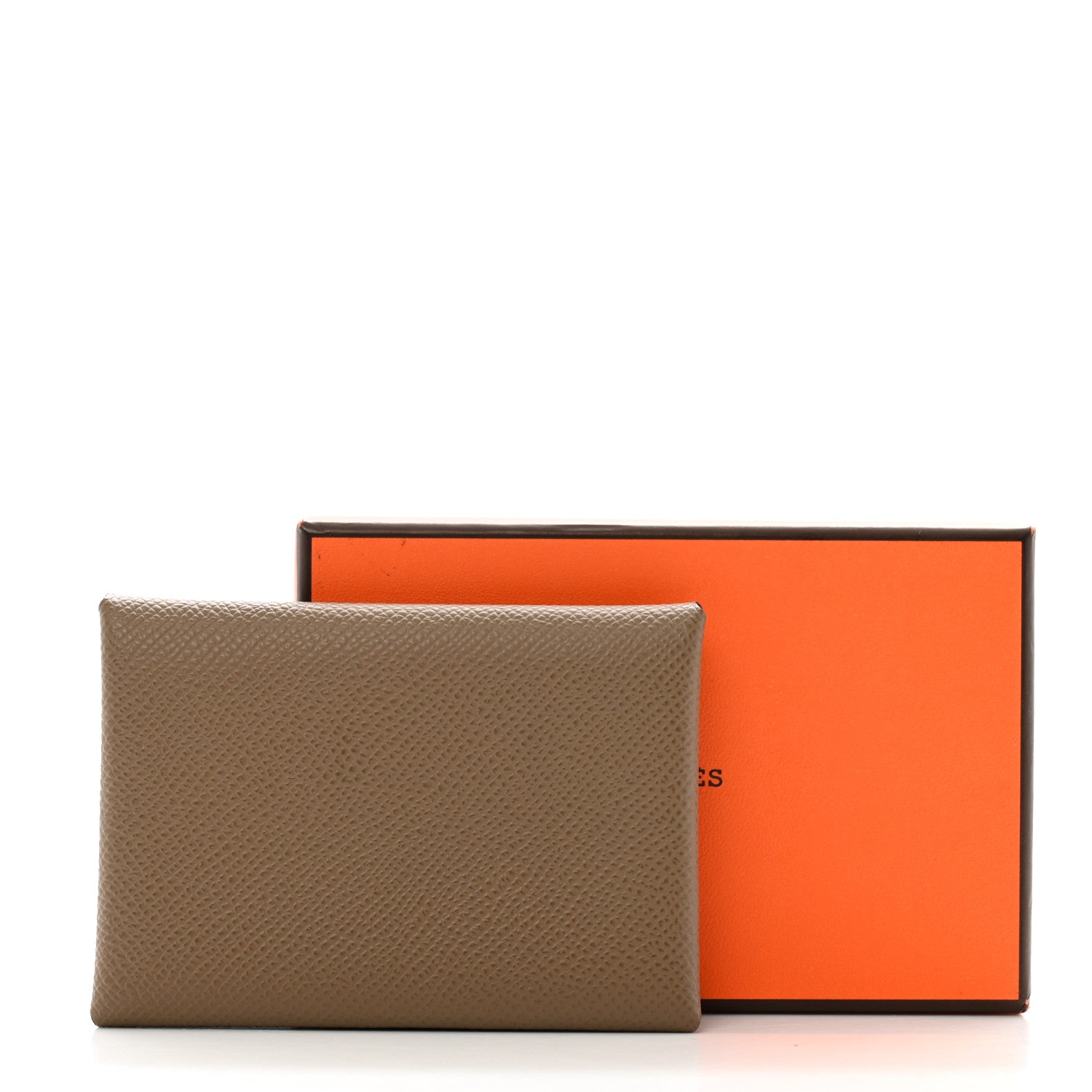 Hermes Epsom Calvi Duo Card Case Etoupe 7 of 7
