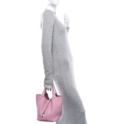 Hermes Taurillon Clemence Picotin Lock 22 MM Mauve Sylvestre 2 of 9