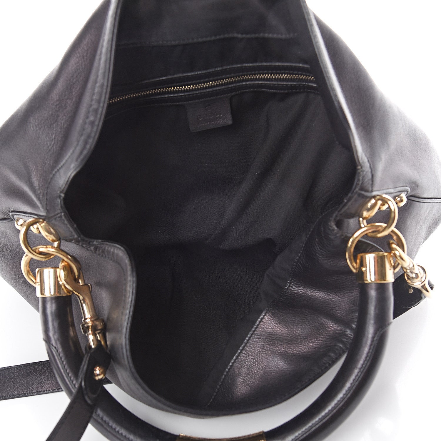 Gucci Calfskin Large Indy Top Handle Hobo Black 4 of 8
