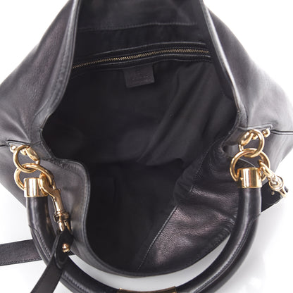 Gucci Calfskin Large Indy Top Handle Hobo Black 4 of 8
