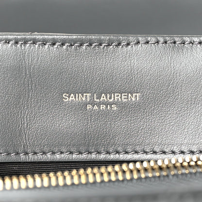 Saint Laurent Calfskin Y Quilted Monogram Medium Loulou Chain Satchel Storm 6 of 9