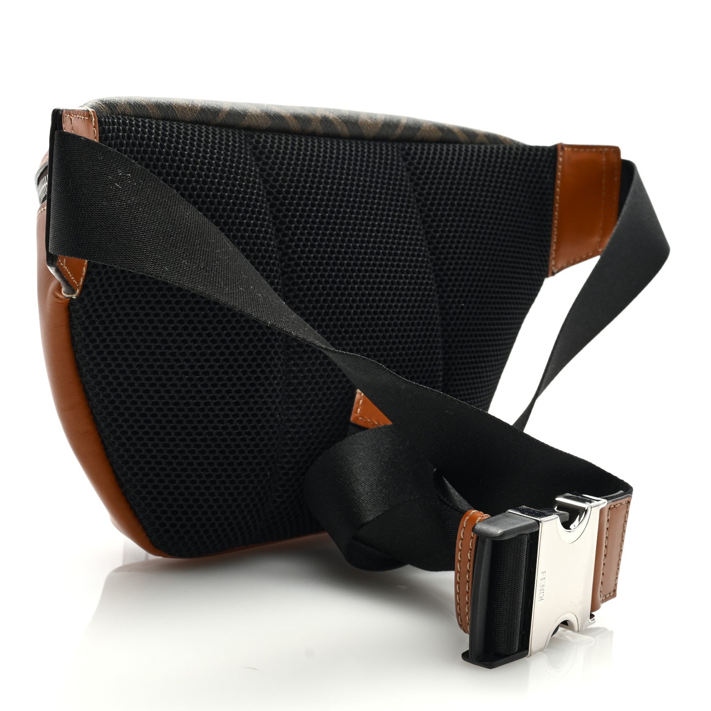 Glazed Fabric Vitello King FF 1974 Diagonal Belt Bag Tobacco Moro Cuoio