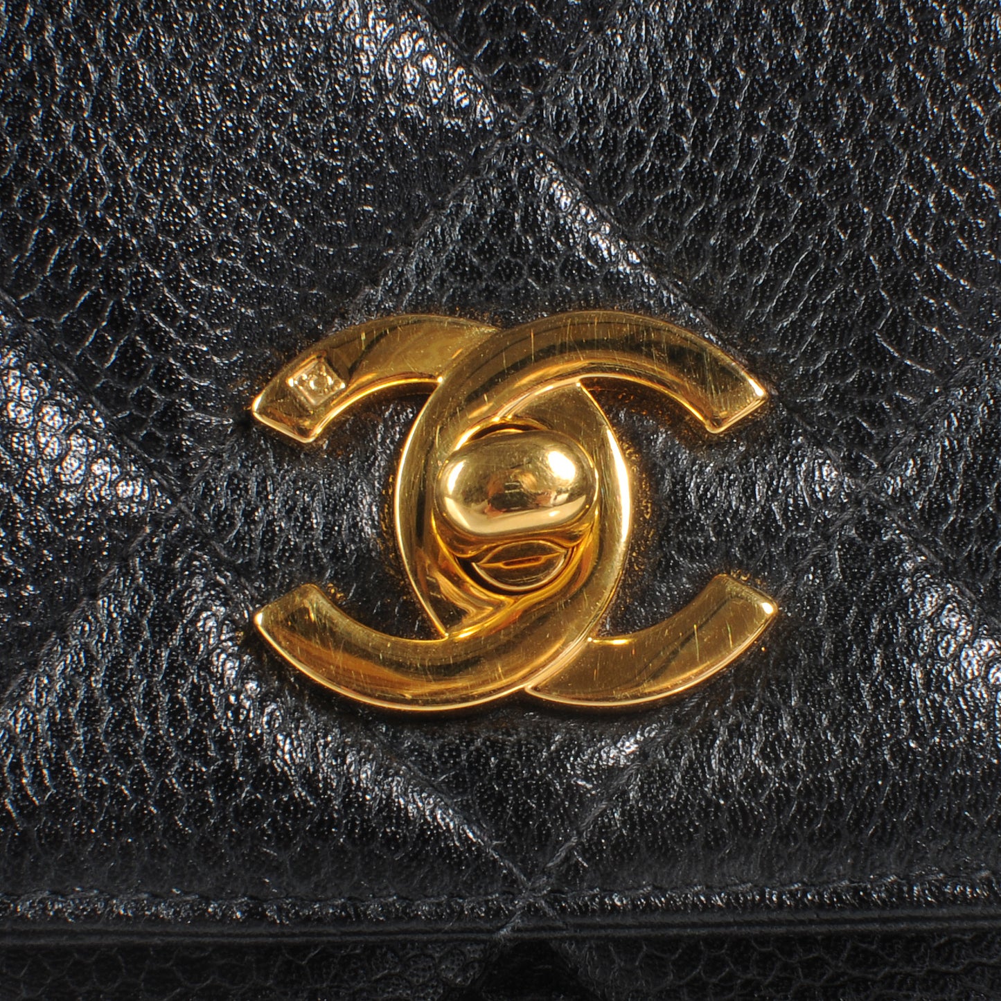 Caviar Quilted Flap Shoulder Bag Black