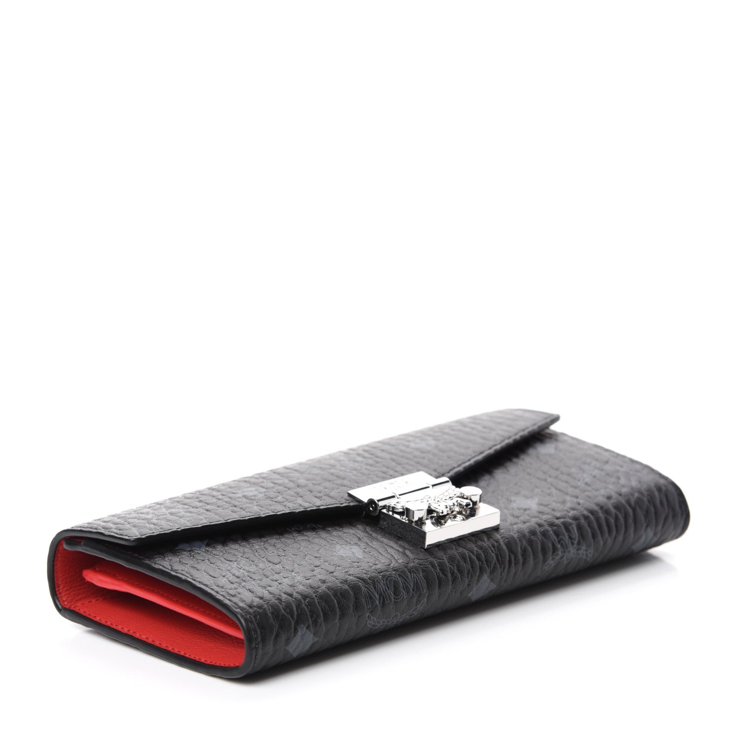 MCM Visetos Large Patricia Wallet On Chain Black Red 4 of 11