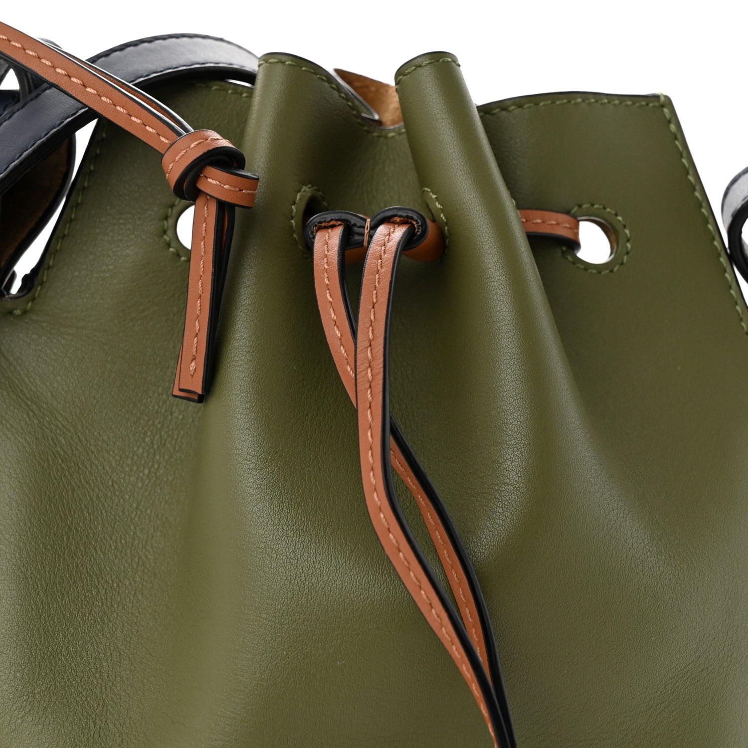 Loewe Nappa Colorblock Horseshoe Bag Avocado Midnight Blue Tan 7 of 14