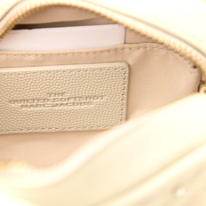 Marc Jacobs Calfskin Quilted Pearl The Softshot 17 Crossbody Oatmilk 6 of 8