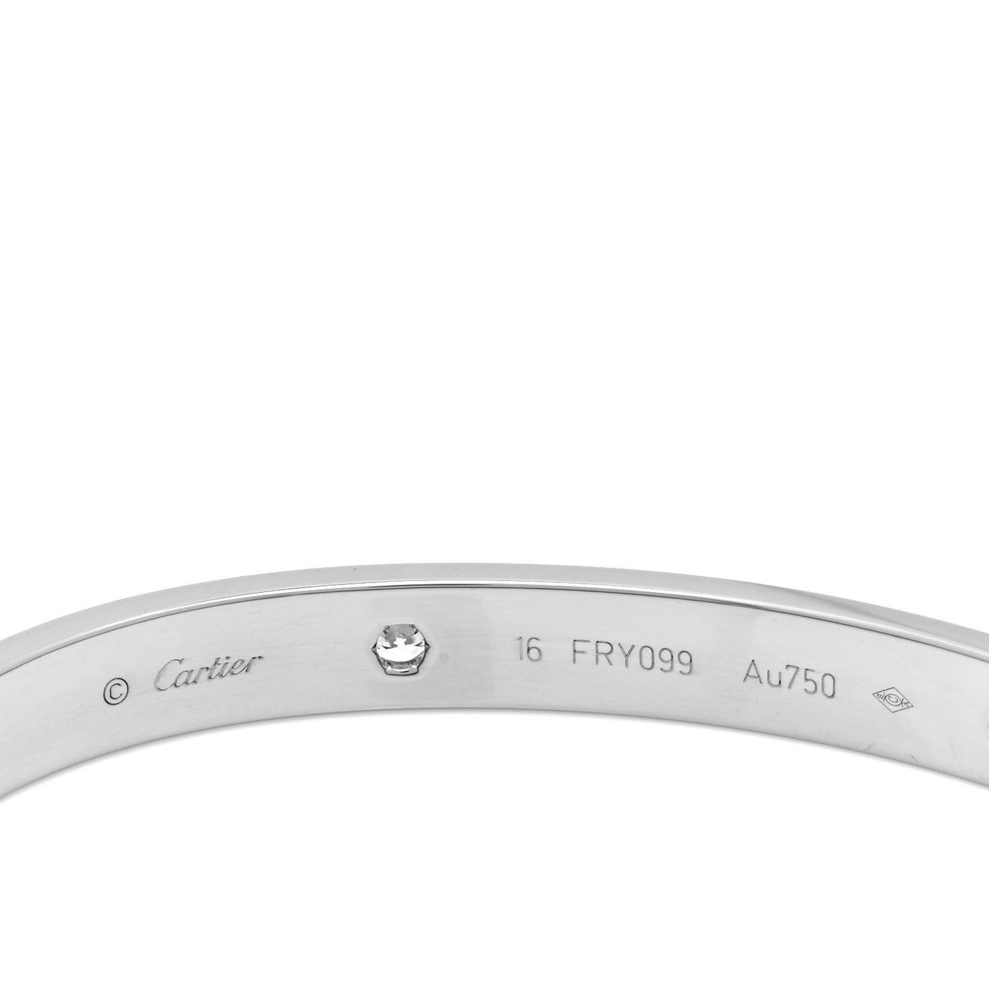 18K White Gold 4 Diamond LOVE Bracelet 16