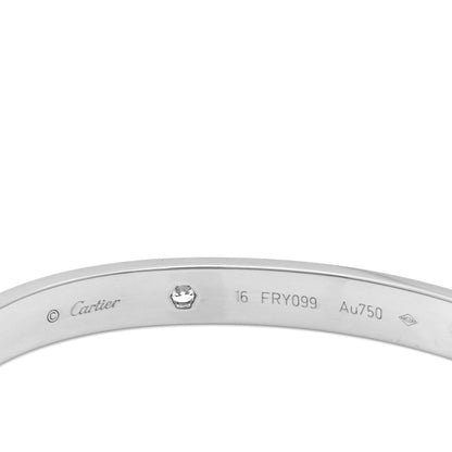 Cartier 18K White Gold 4 Diamond LOVE Bracelet 16 3 of 4