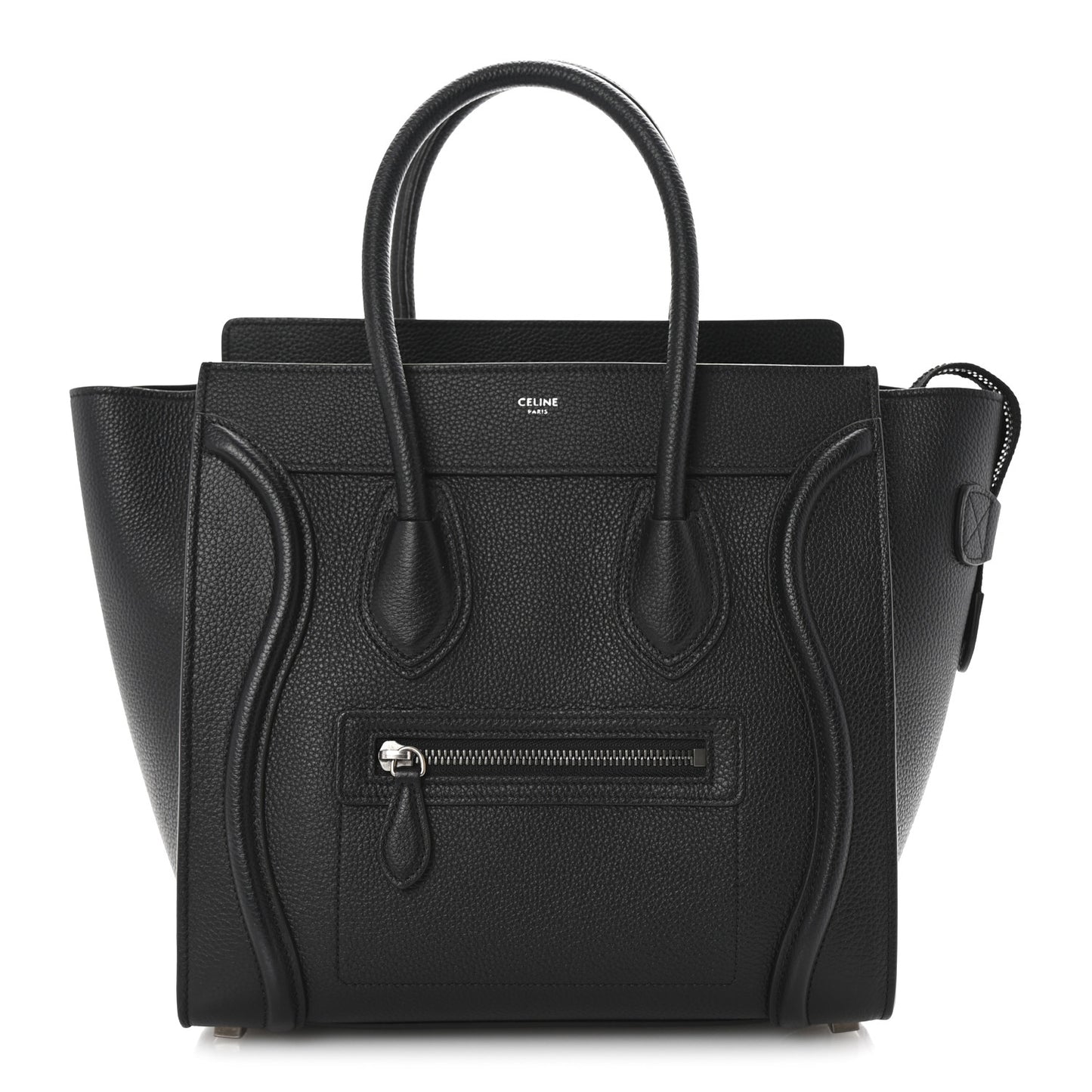 Drummed Calfskin Micro Luggage Black