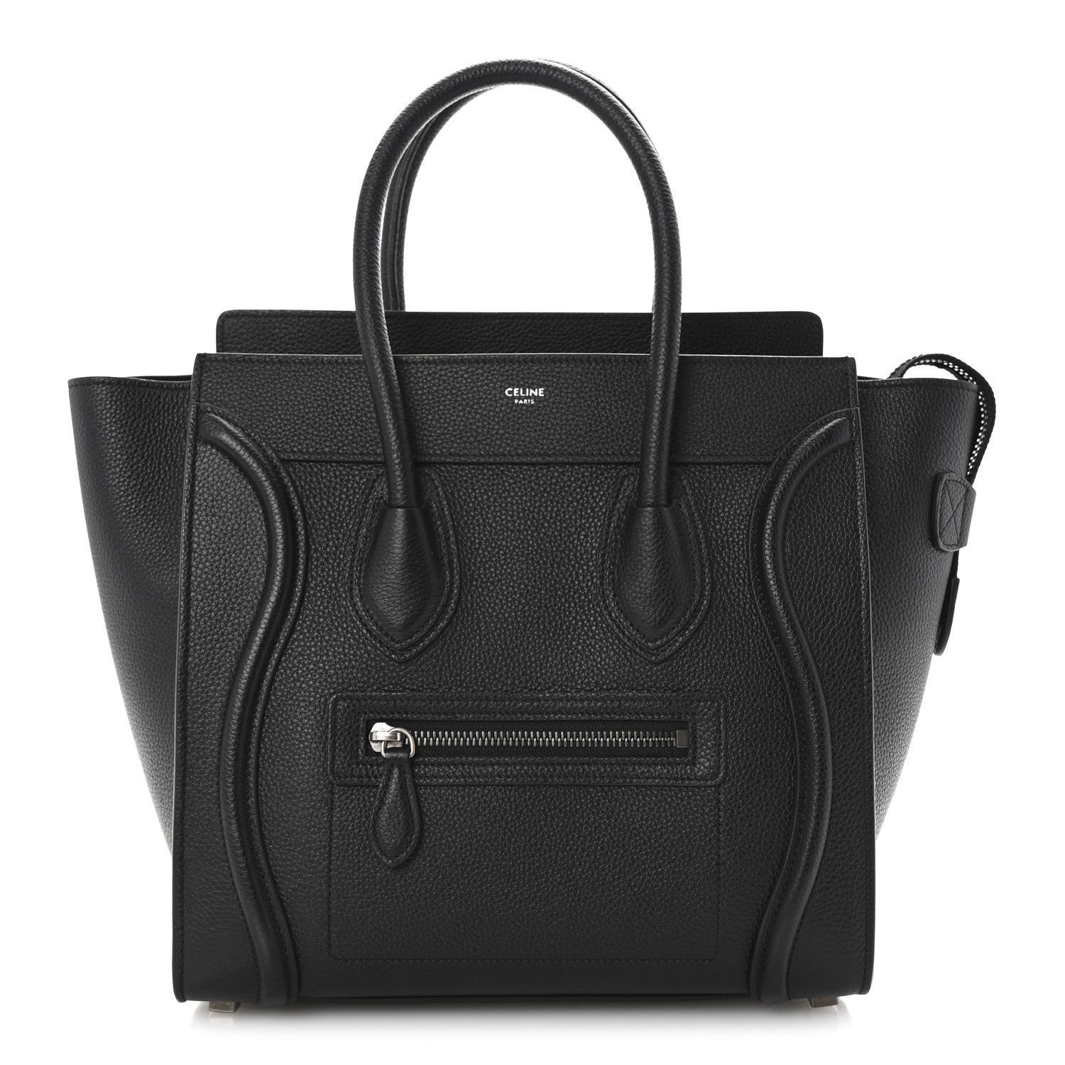 Celine Drummed Calfskin Micro Luggage Black 1 of 10