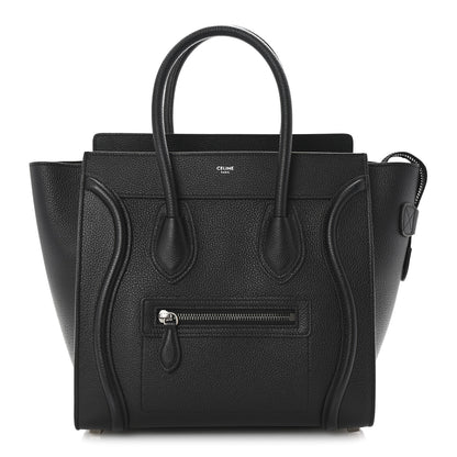 Celine Drummed Calfskin Micro Luggage Black 1 of 10
