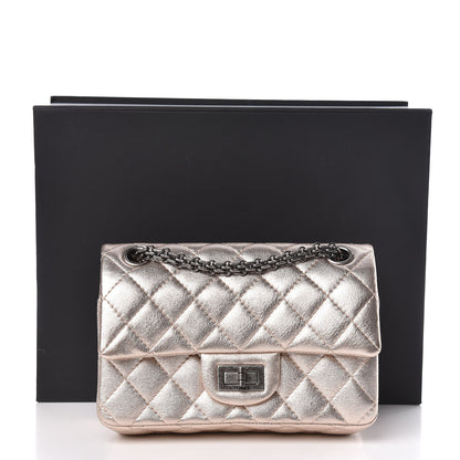 Chanel Metallic Calfskin Quilted 2.55 Reissue 224 Flap Light Pink 9 of 9