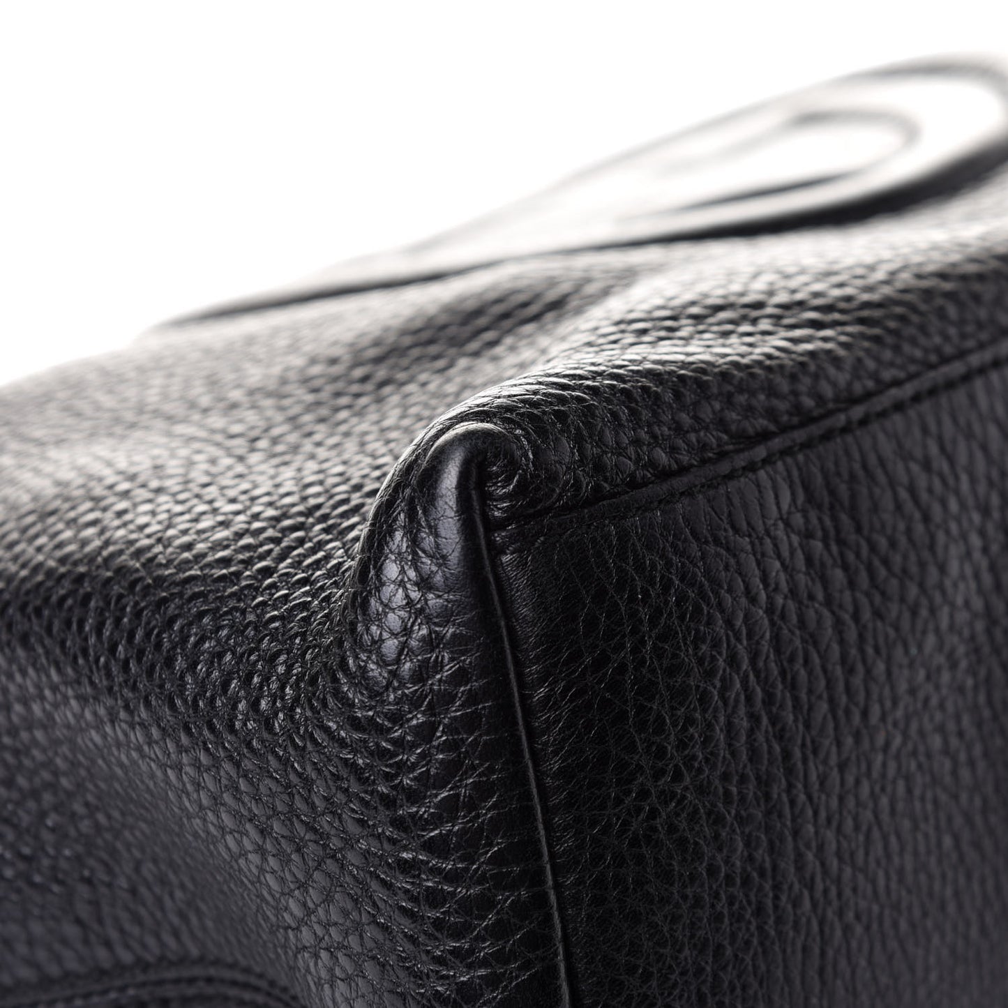 Pebbled Calfskin Medium Soho Chain Shoulder Bag Black
